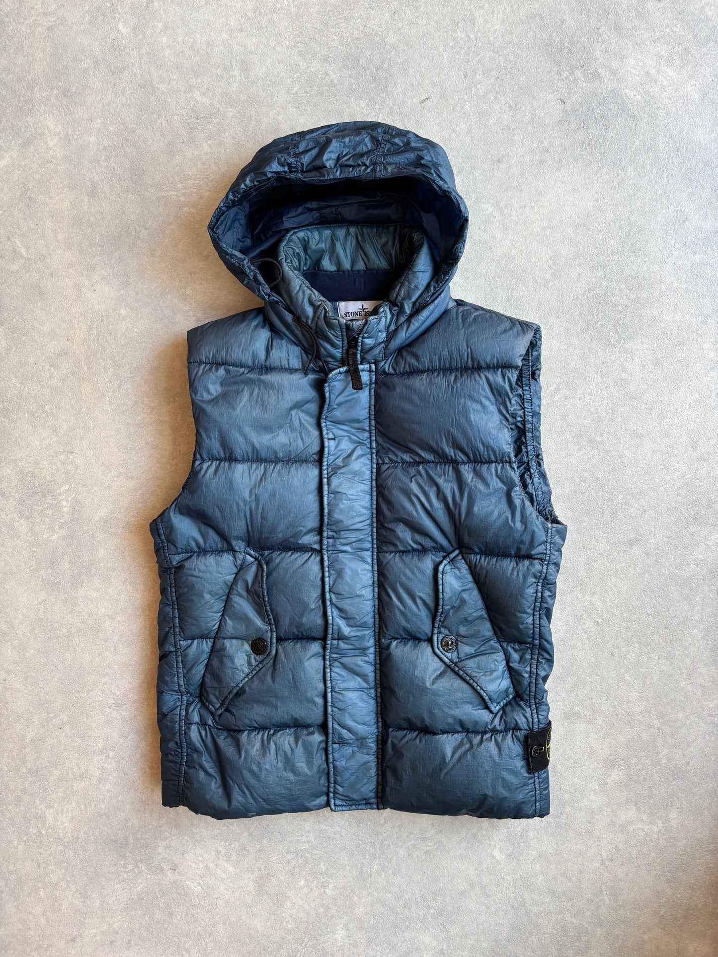 Stone Island Garment Dyed Bodywarmer Crinkle Blue M