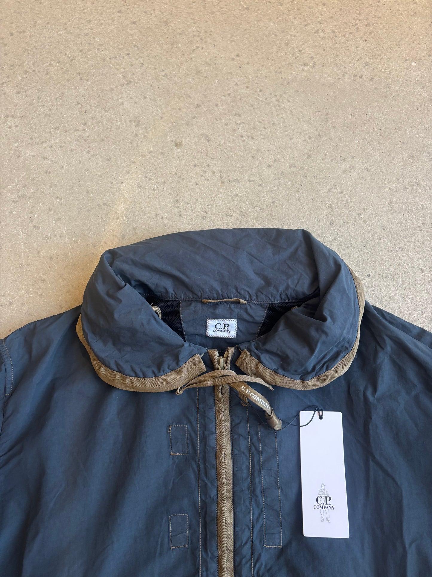 CP Company Flat Nylon Short Hood Jacket Navy