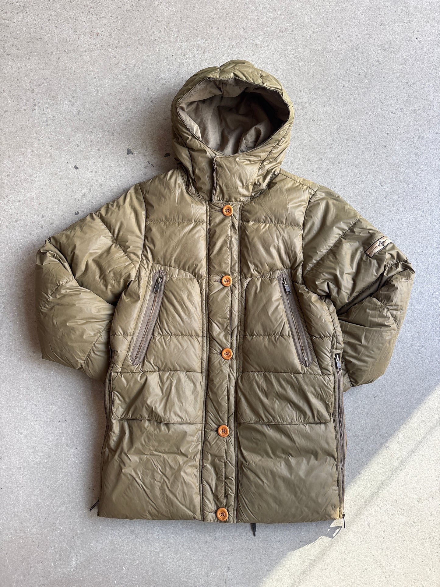Stone Island Denims Goose Down Cold Jacket Green Small