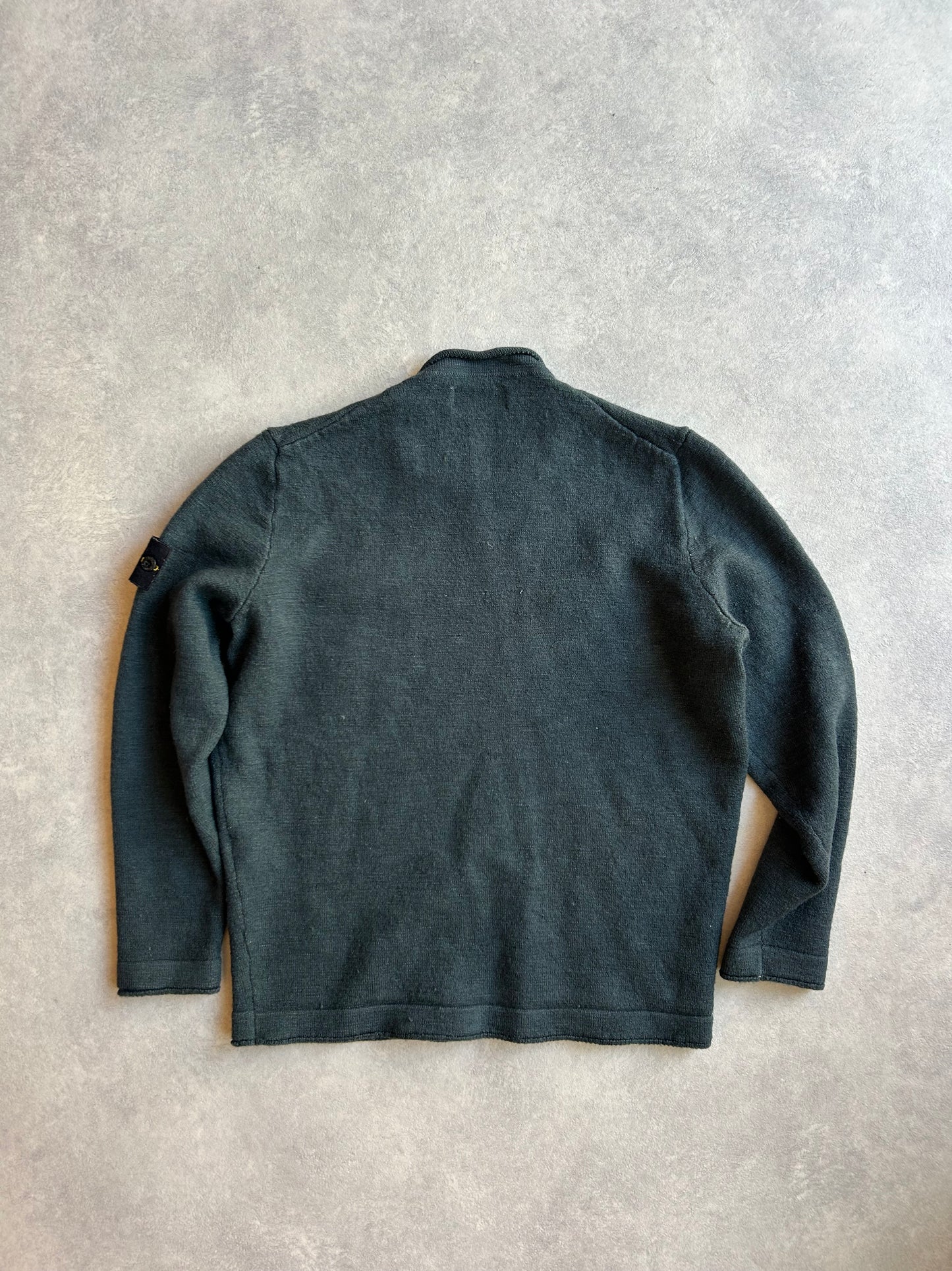Stone Island Dark Green Cut Turtle Wool Sweater XXL
