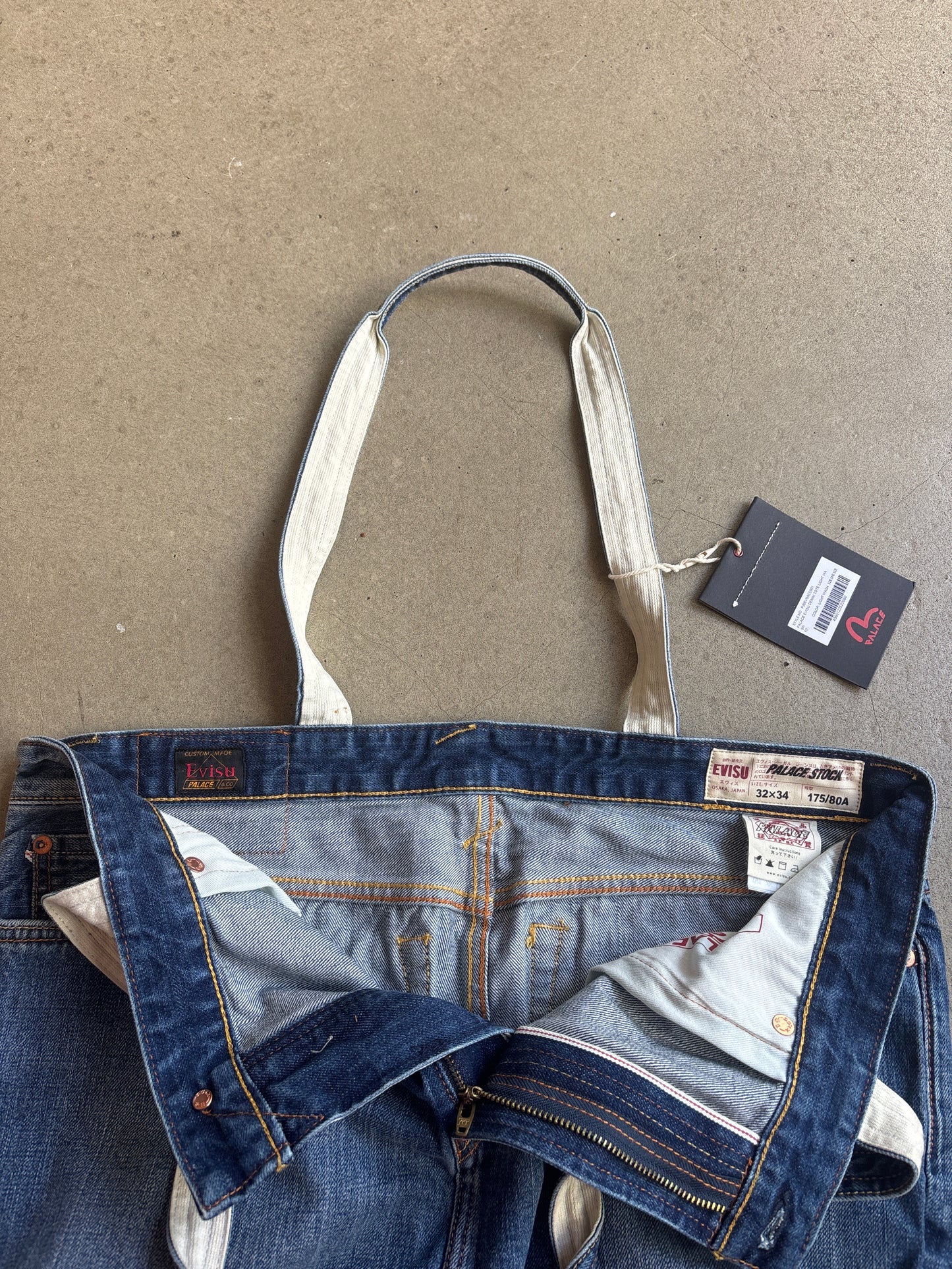 Palace x Evisu Denim Tote Light Wash