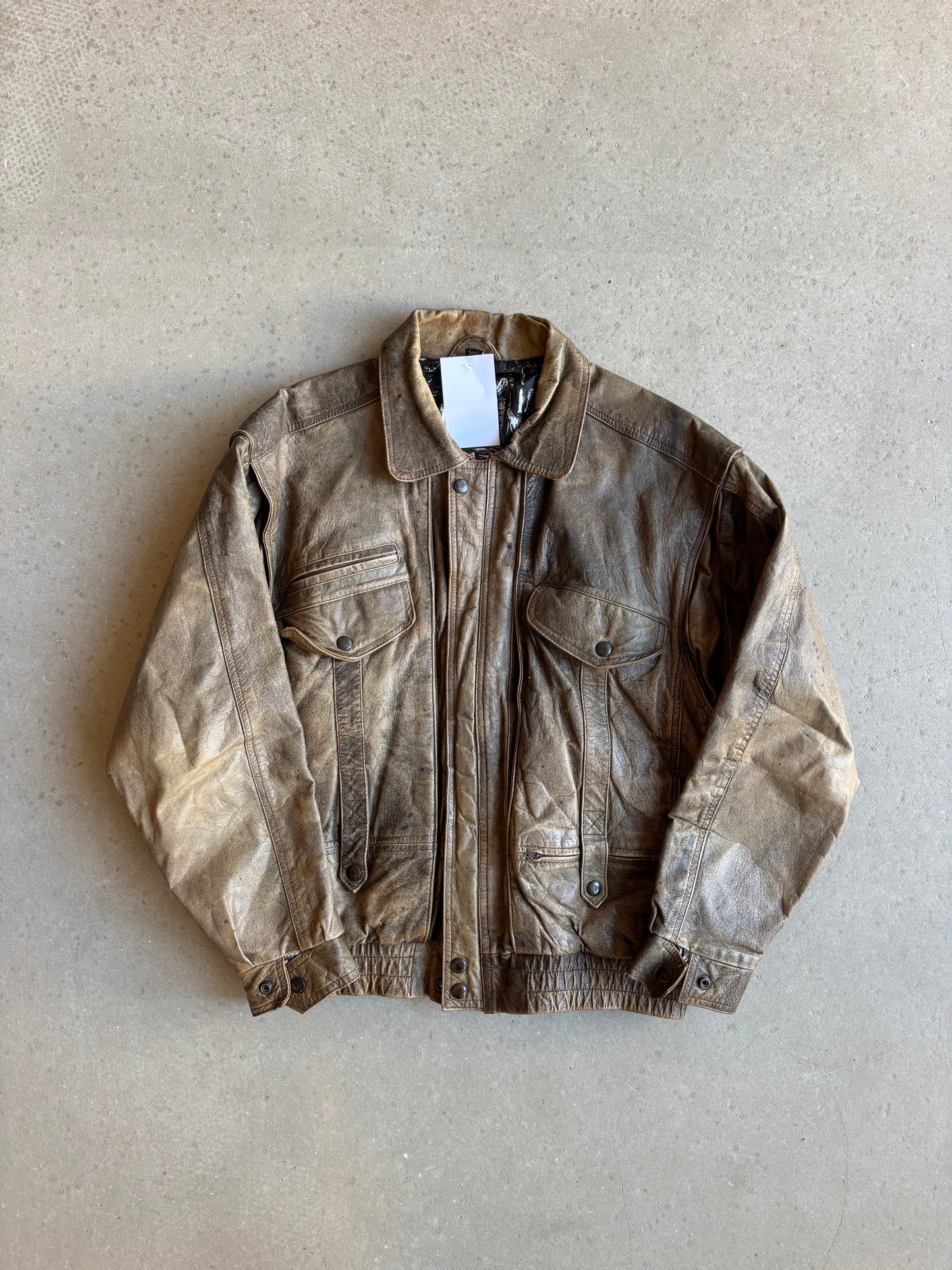 Vintage Ball League Leather Jacket Brown Medium