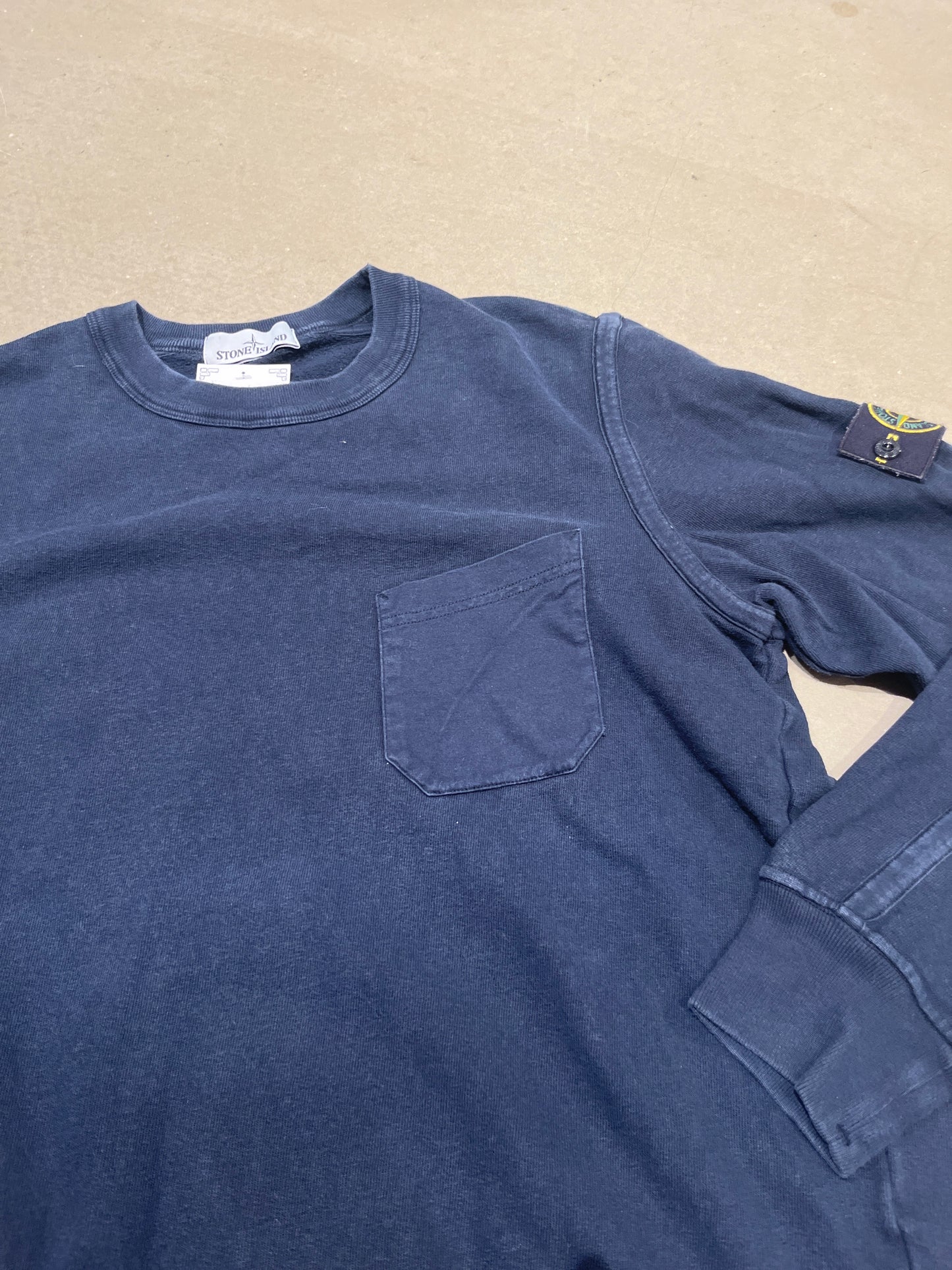 Stone Island Pocket Crewneck Navy Large