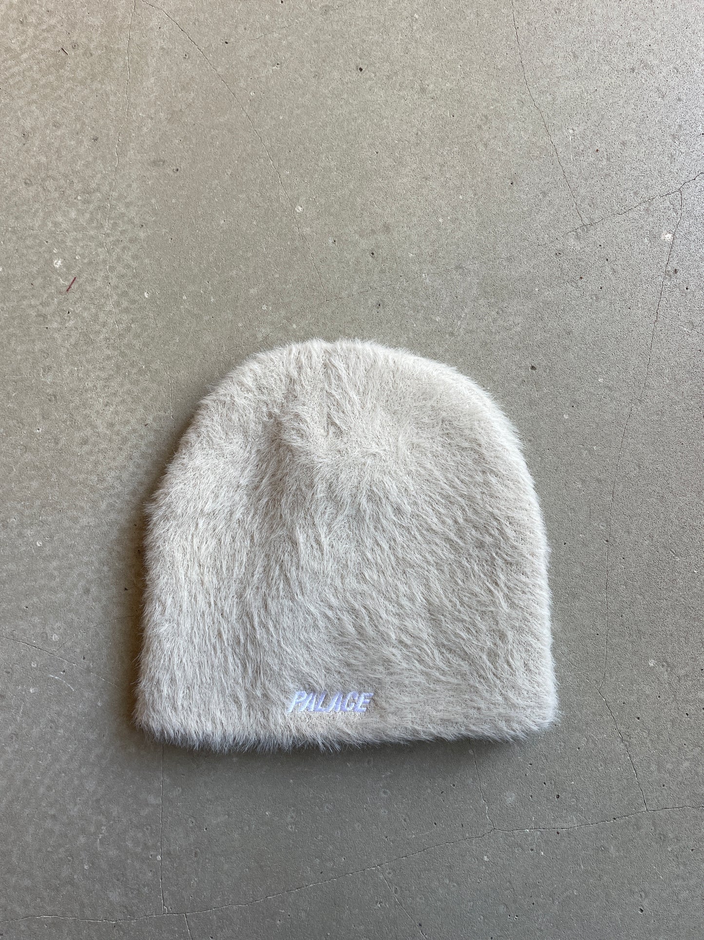 Palace Faux Mohair P Nein Cuff Beanie Stoney Grey
