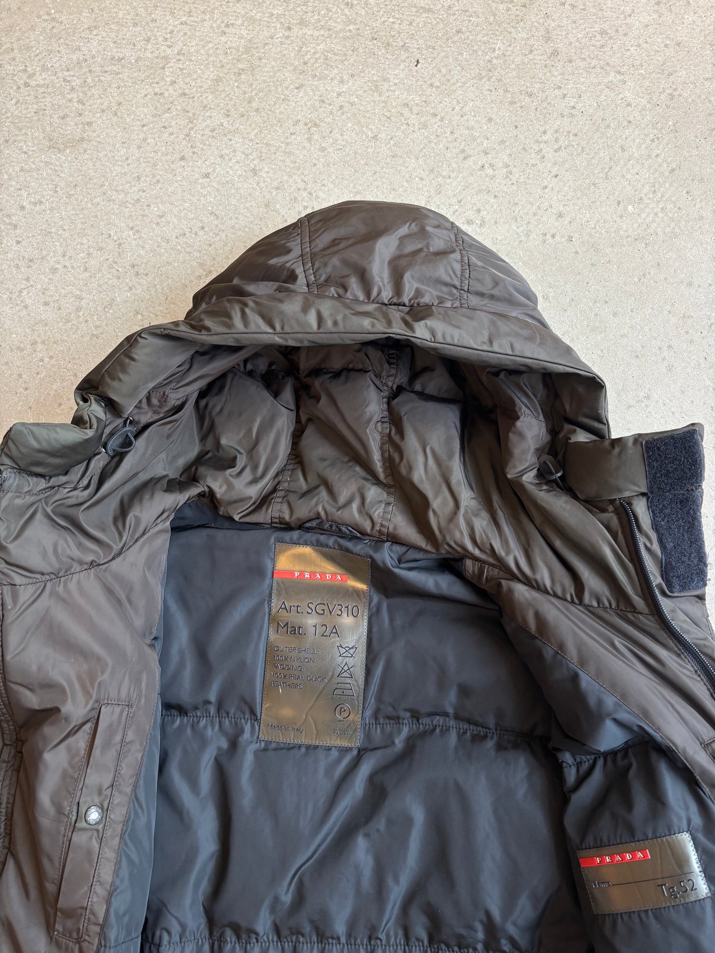 Prada Nylon Parka Jacket Brown Size L