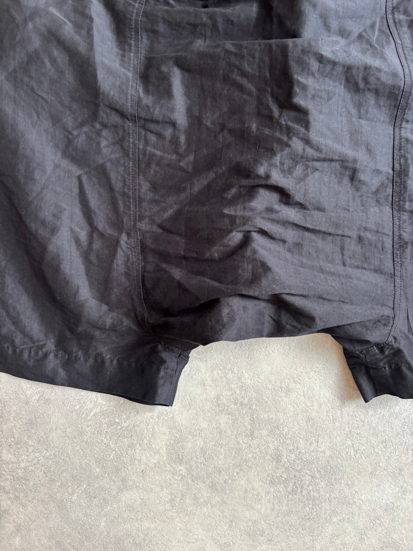 Rick Owens Drop Crotch Silk Babel Shorts Black Size 52