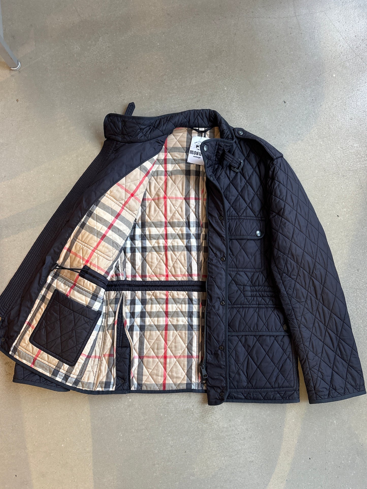 Burberry Brit Russell Diamond Quilted Field Jacket Black XXL