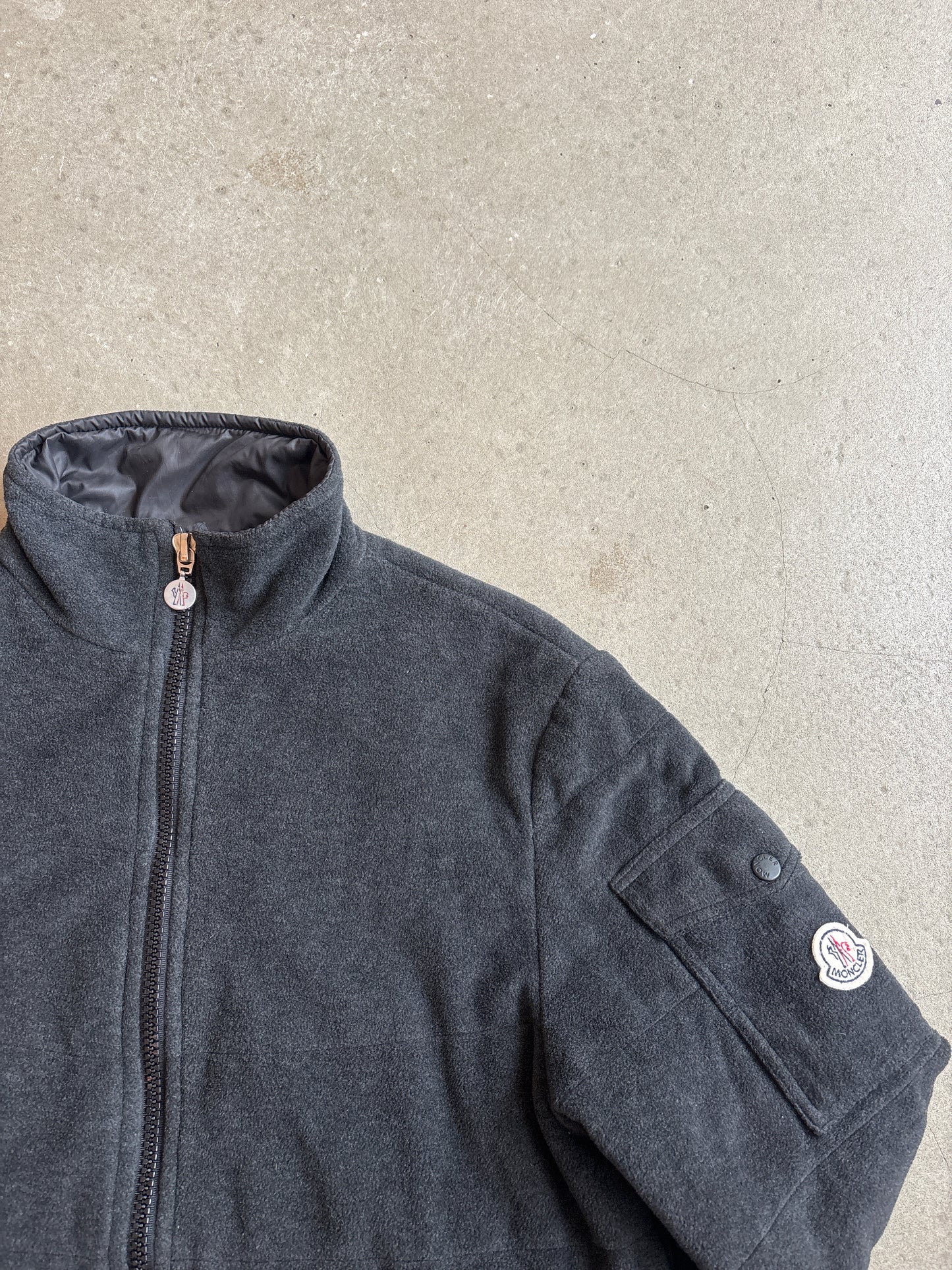 Moncler Padded Fleece Zip-Up Sweater Black M