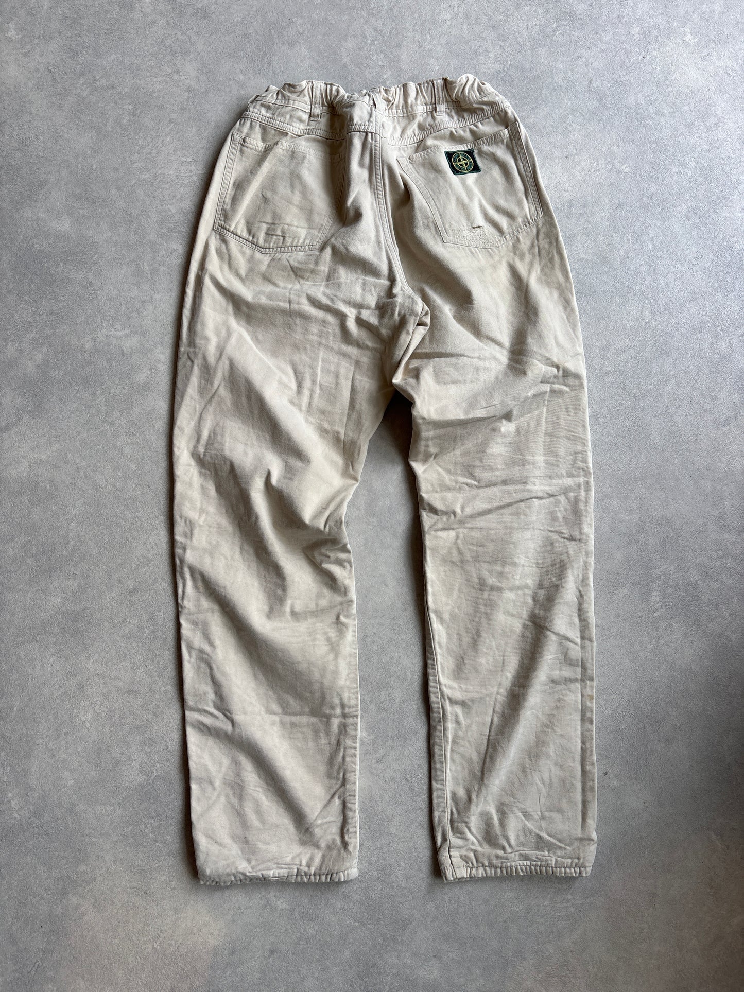 Vintage Stone Island Vierkante Badge Broek Bruin 48