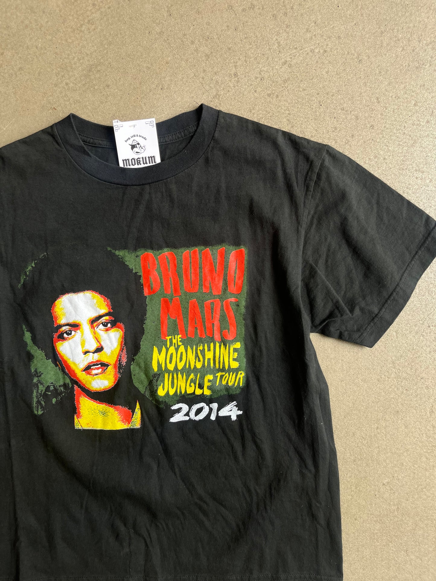2014 Bruno Mars Moonshine Jungle Tour Tee Black Medium