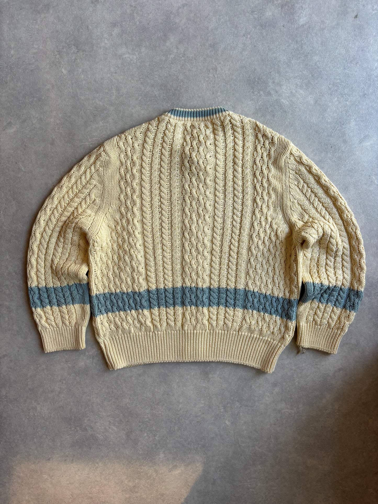 Lacoste X Golf Le Fleur Cable Knit Cardigan Beige XL