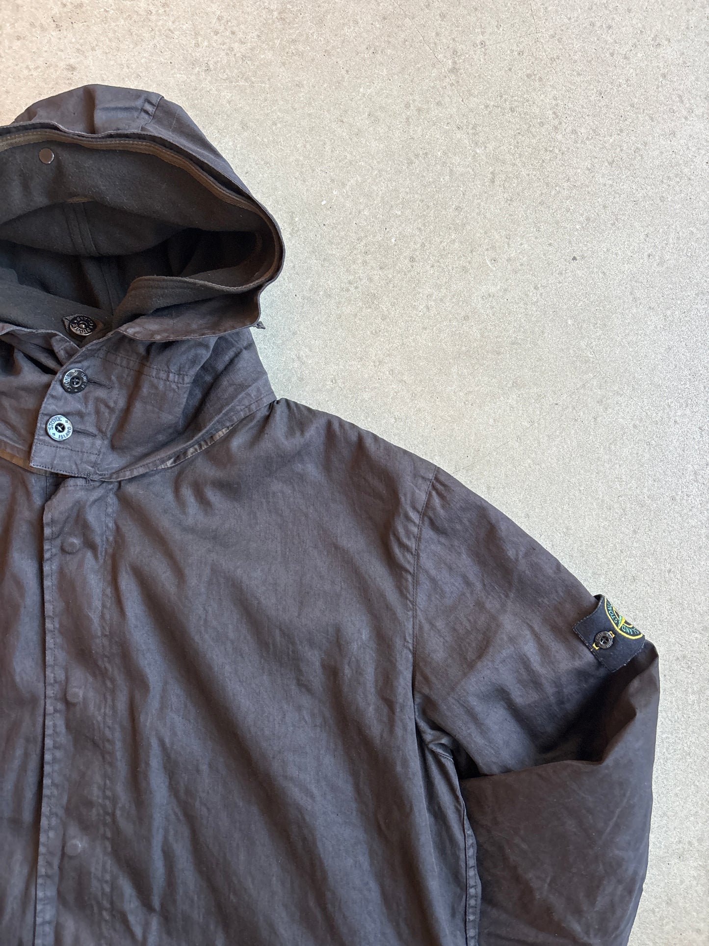 Vintage Stone Island Lino Flax Lined Parka Grey Medium