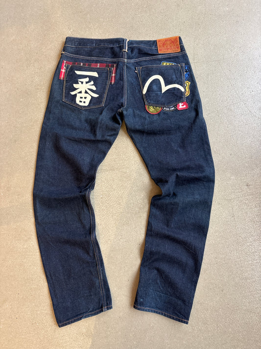 Evisu Denim Patches Jeans 34x34