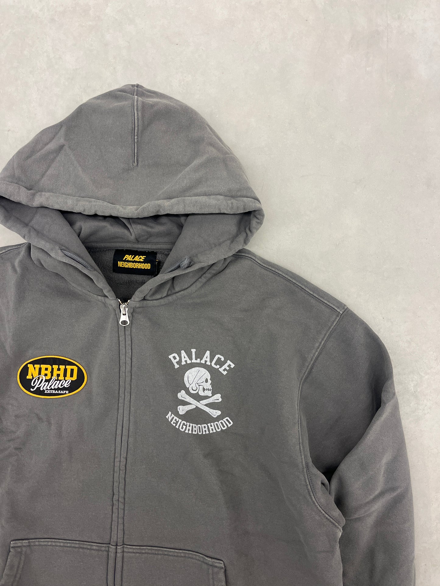Palace x Neighborhood Skull Zip Hood Charcoal M