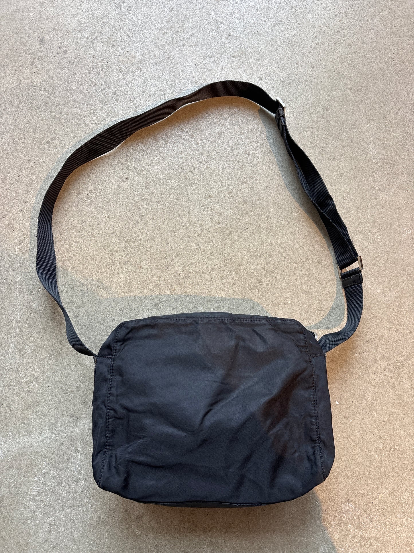 Prada Nylon Single Strap Multipocket Messenger Bag Black