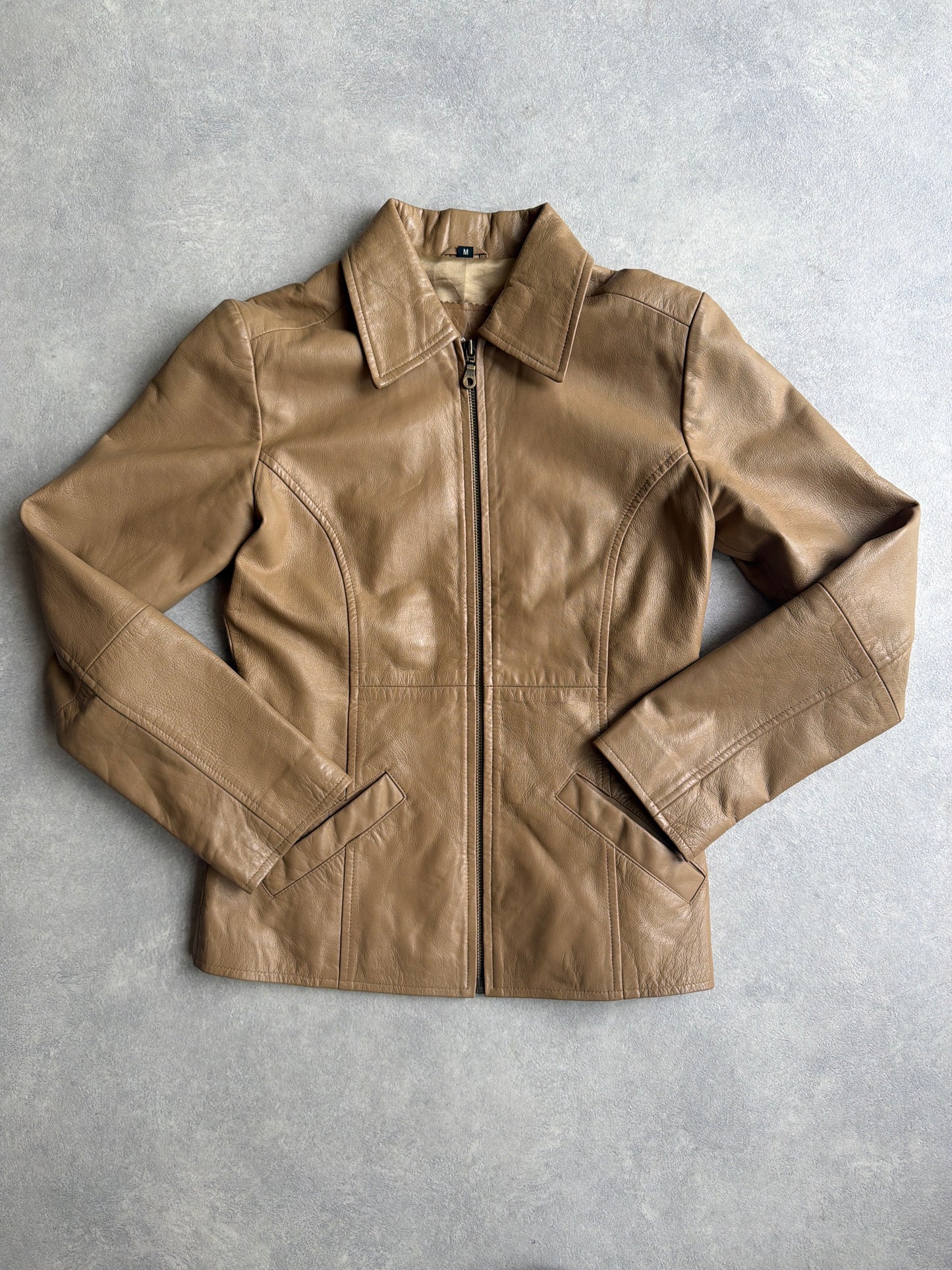 Ricano Leather  Beige Jacket M