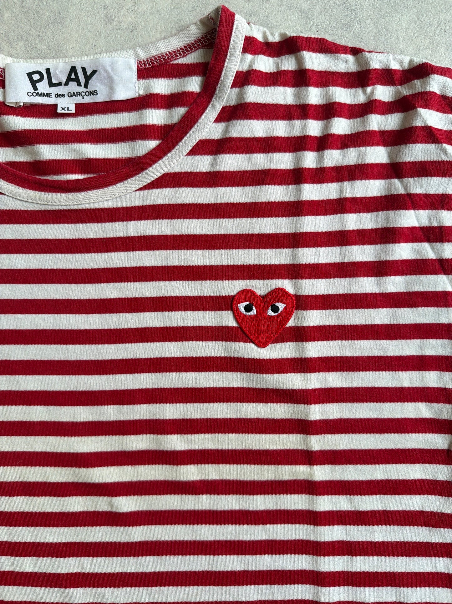 Comme Des Garçons Play Stripes Shirt Red Size XL