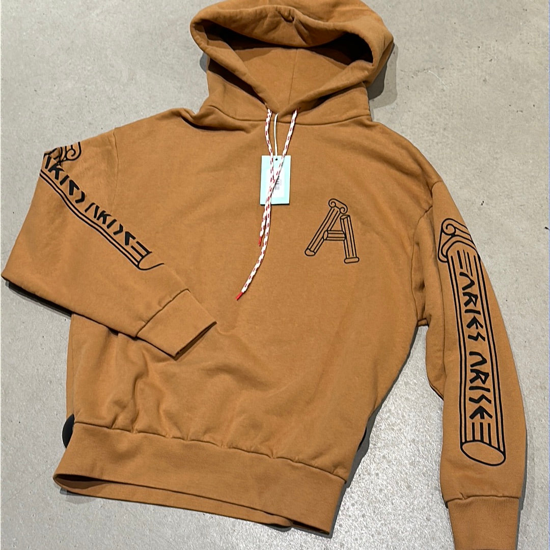 Aries Sleeve Print  Hoodie Brown M