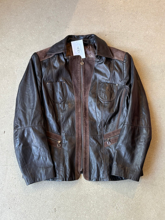 Gerry Weber Brown Leather Jacket Brown 42