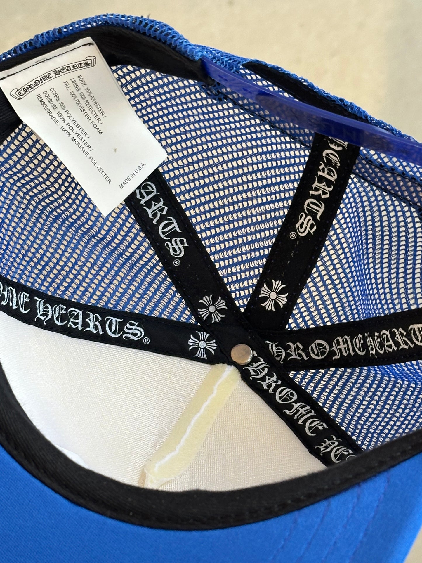 Chrome Hearts Multicolor Cross Trucker Hat "Blue"