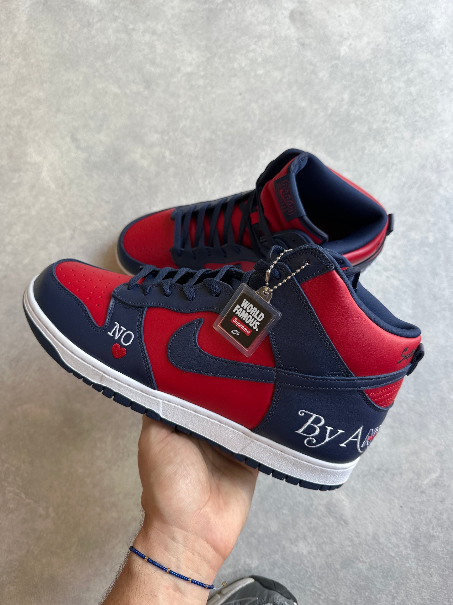 Nike x Supreme Dunk High SB By Any Means 46 Blue/red