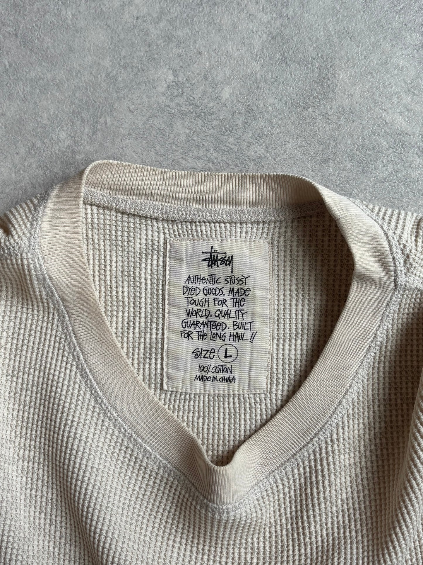 Stüssy Waffle Long Sleeve Creme