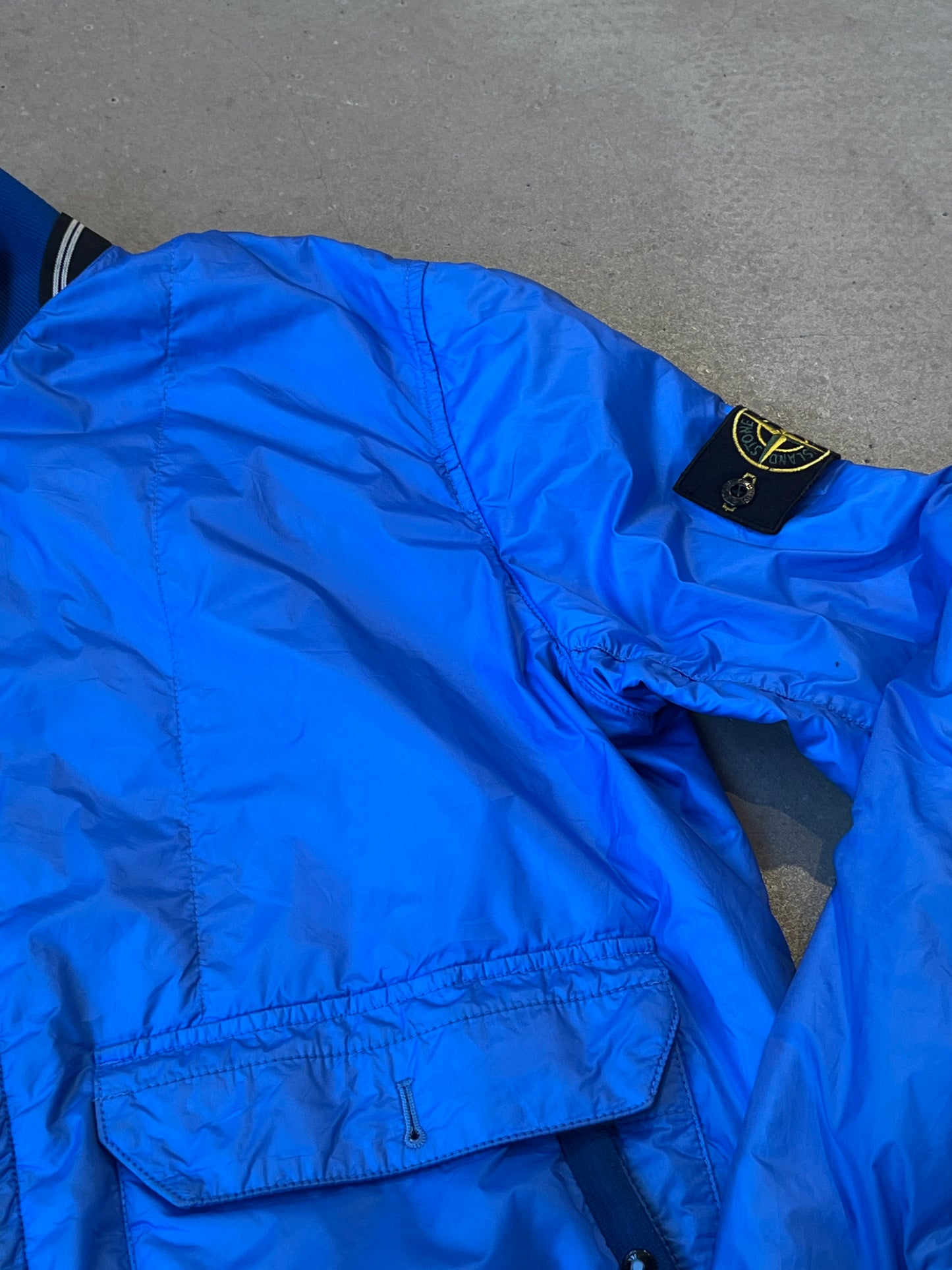 Stone Island Tyveck Micro Rip Stop Bomber Jacket Blue XL