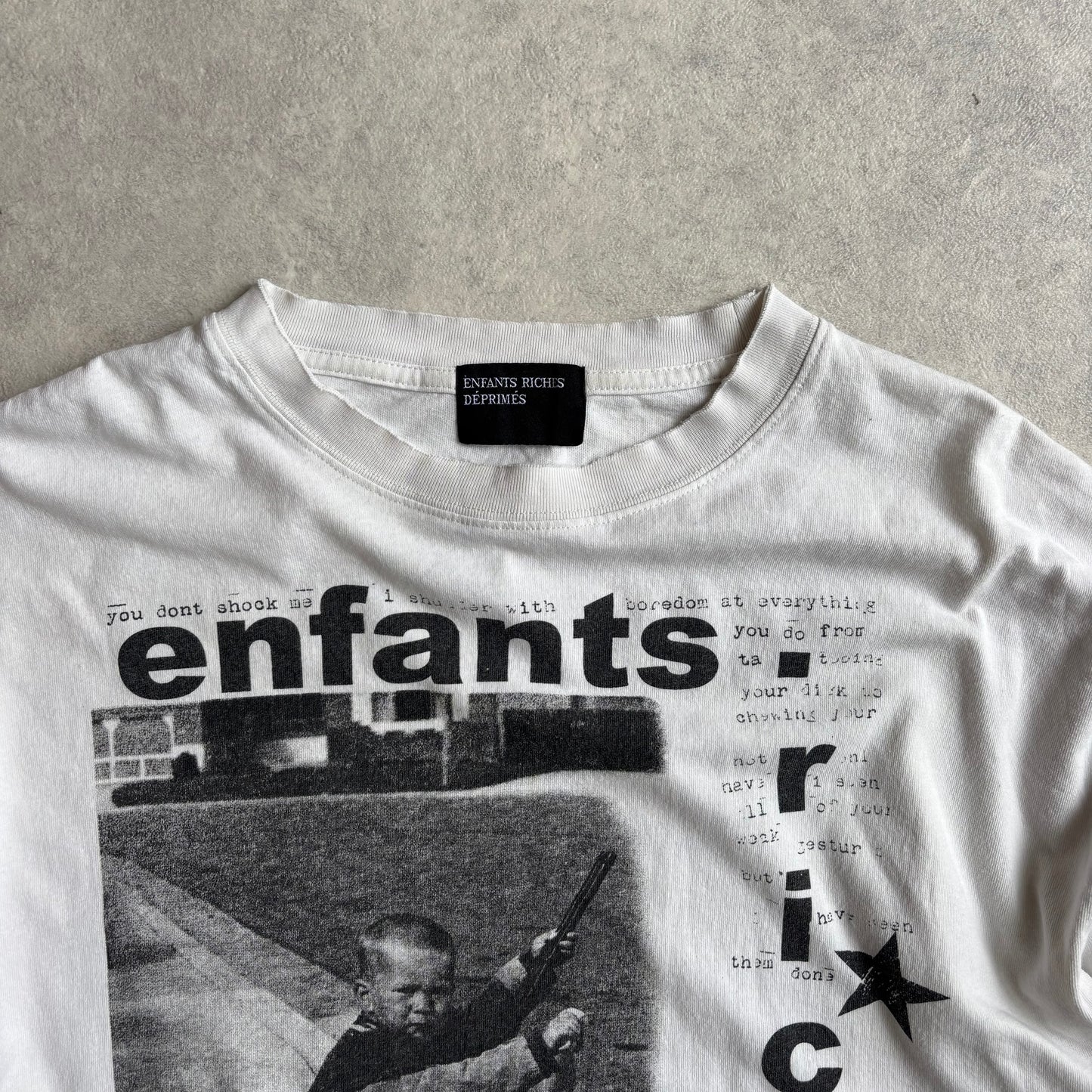 Enfants Riches Déprimés E.R.D Mens Large white ss 24 Graphic longsleeve