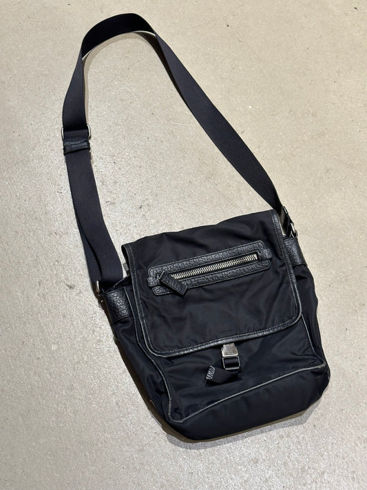 Prada Buckled Messenger Bag Black