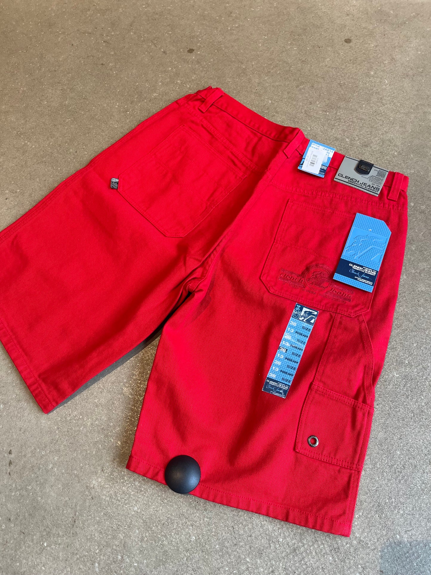 Clench Red Denim Shorts