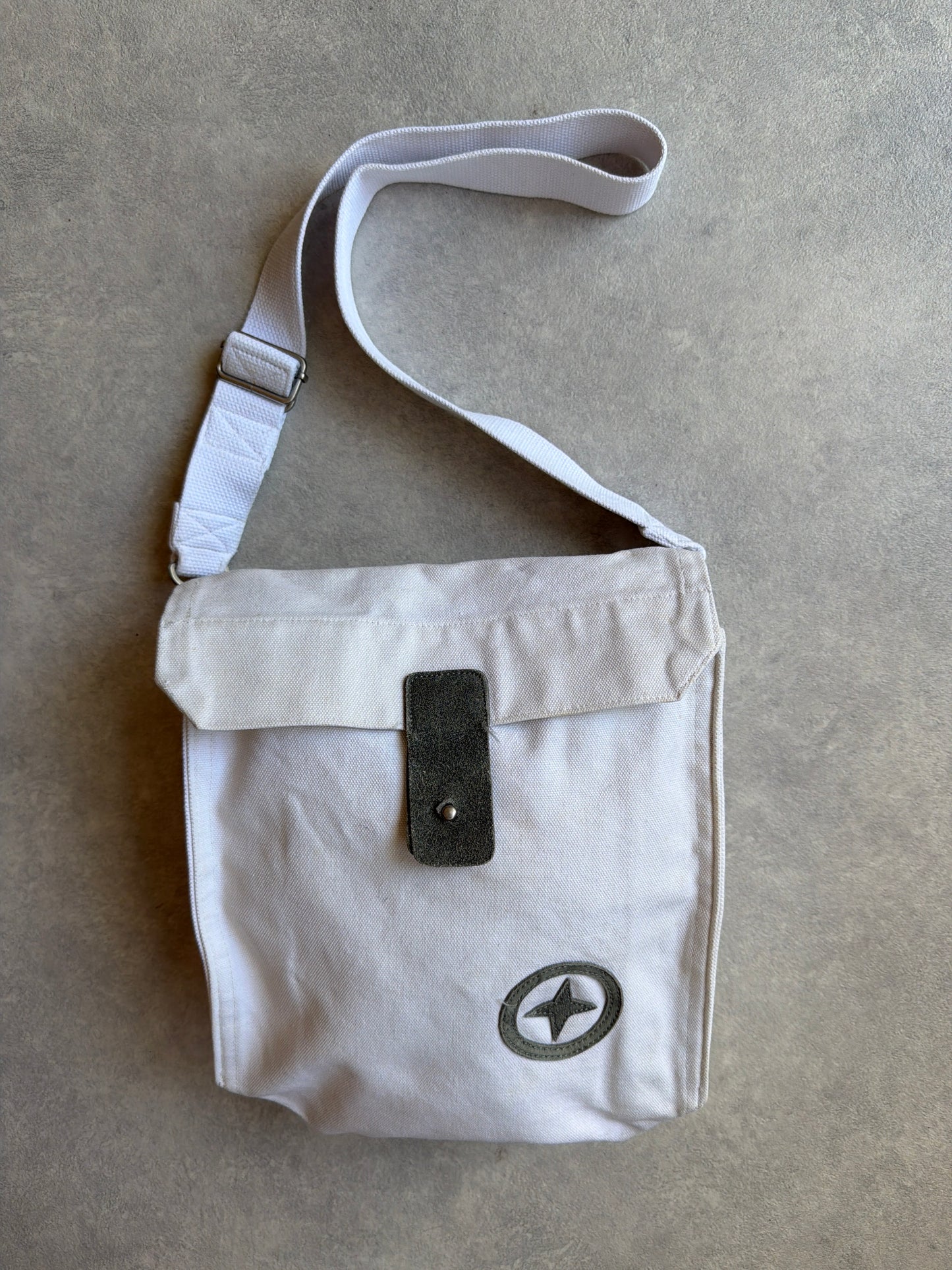 Stone Island Denim Sling Bag White Cotton