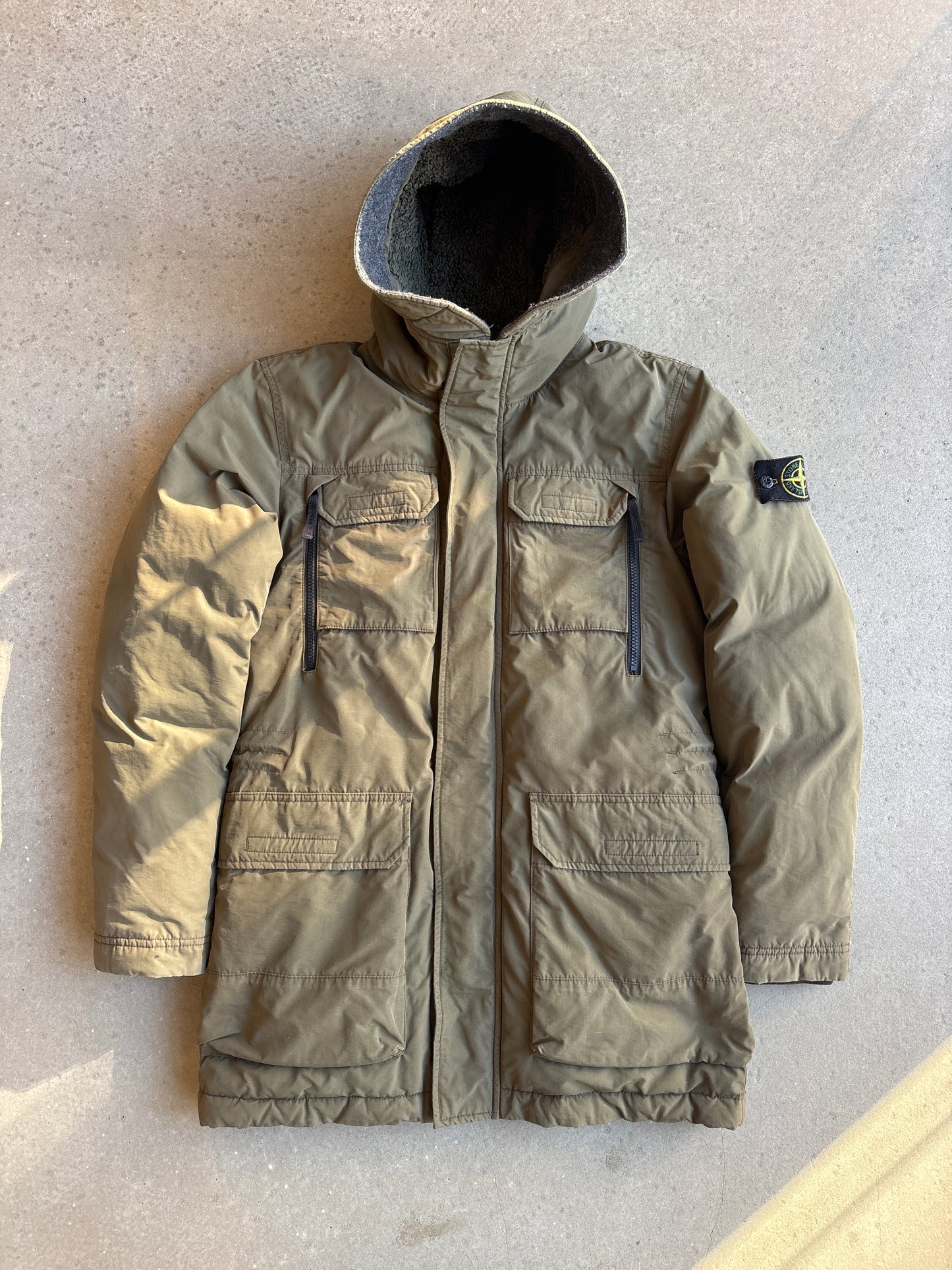 Stone Island Junior Down Jacket Khaki 14