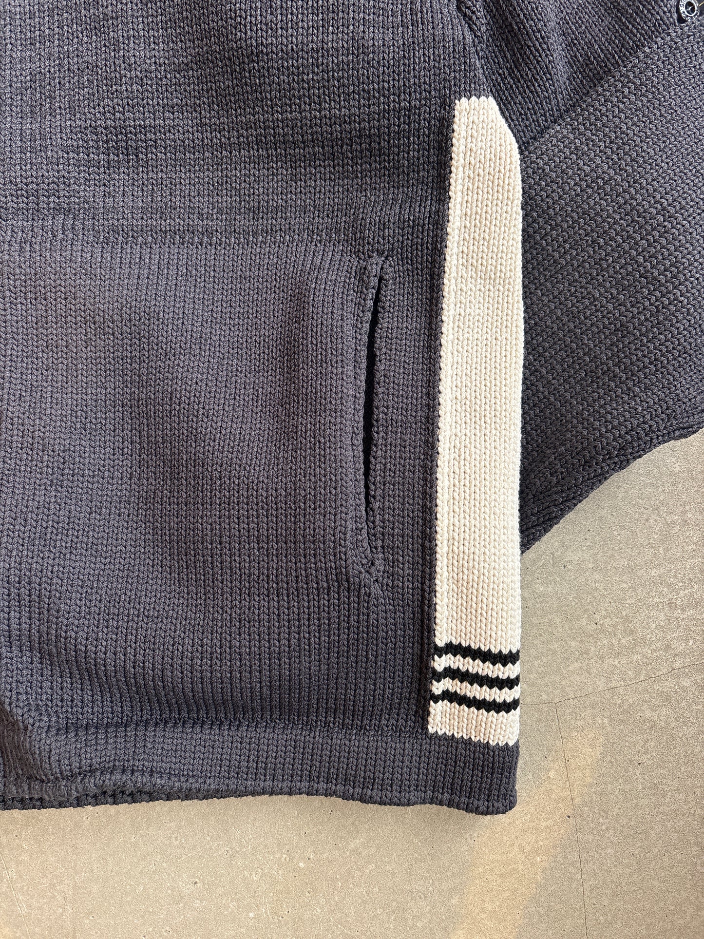 Stone Island Knitted Grey & Blue Nylon Jacket L