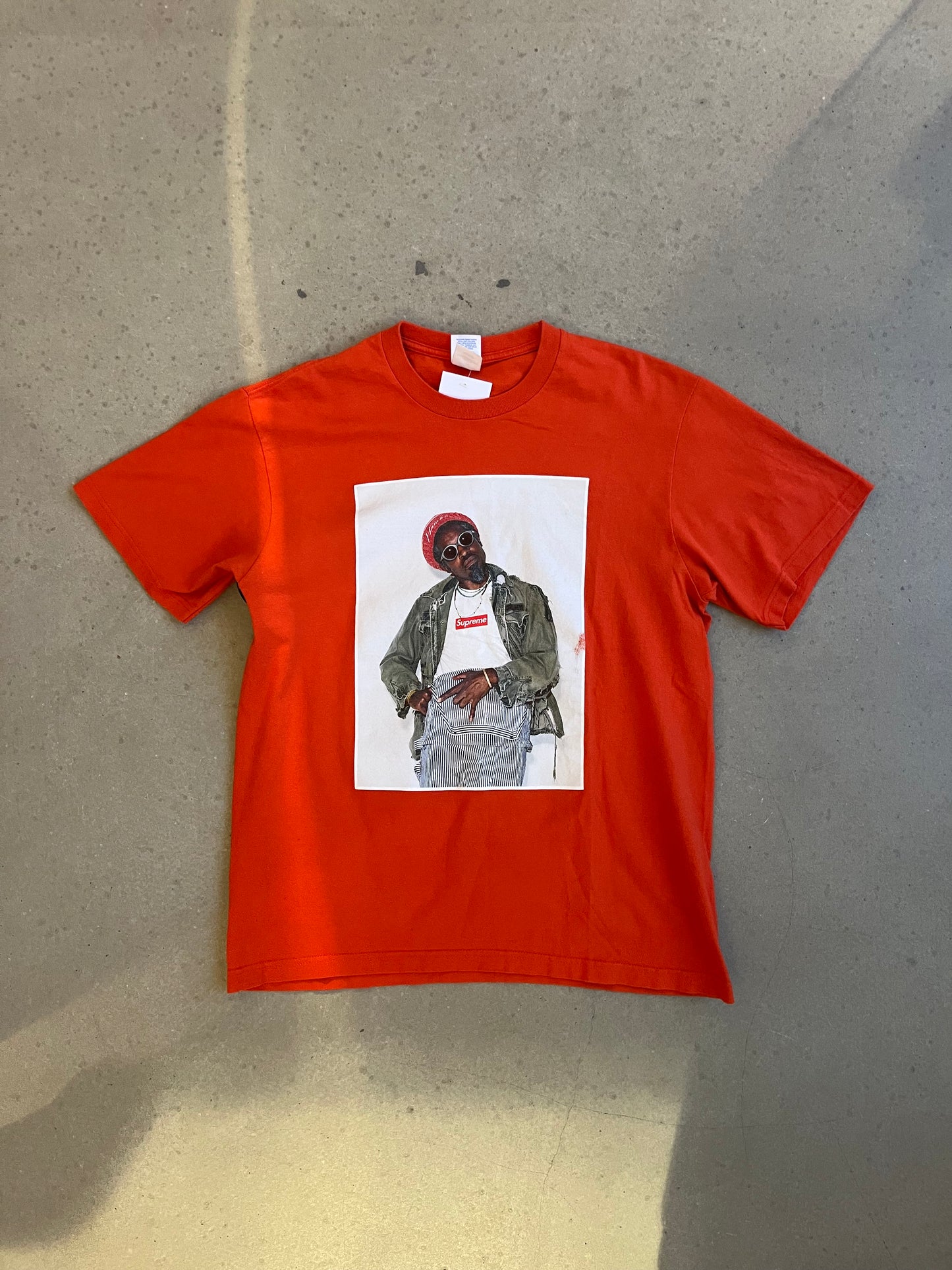 Supreme Andre 3000 Photo Tee Orange Medium