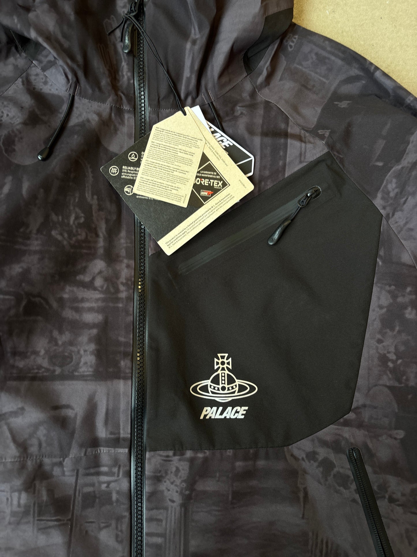 Palace x Vivienne Westwood GORE-TEX Jacket Mono Print Black M