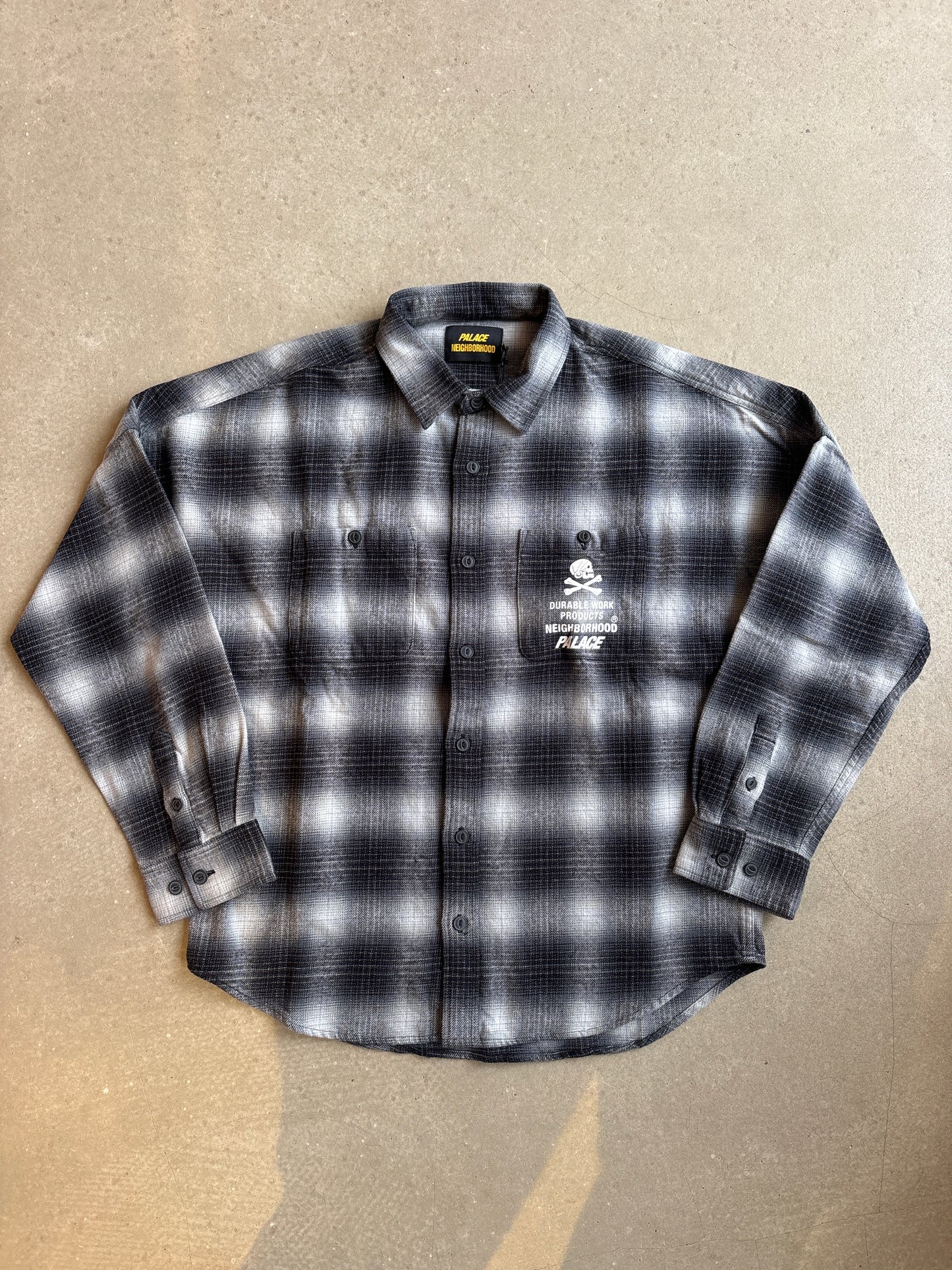 Palace x Neighborhood Shirt Grey Ombre Plaid