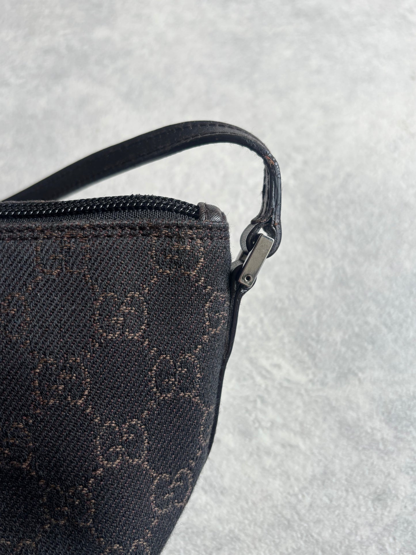 Gucci GG Canvas Boat Shoulder Bag Brown