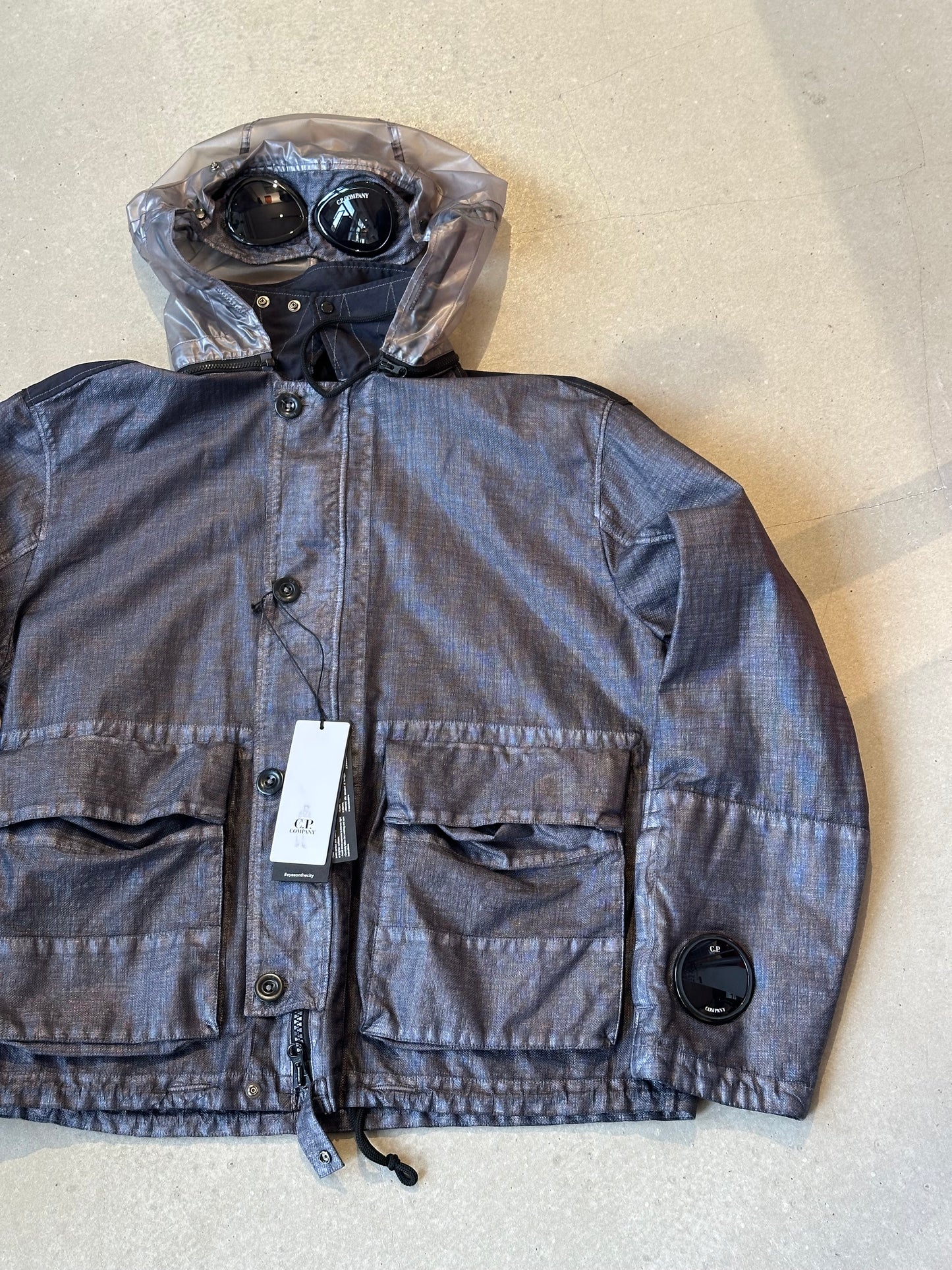 C.P. Company Rafia Mille Goggle Smoked Pearl Size L