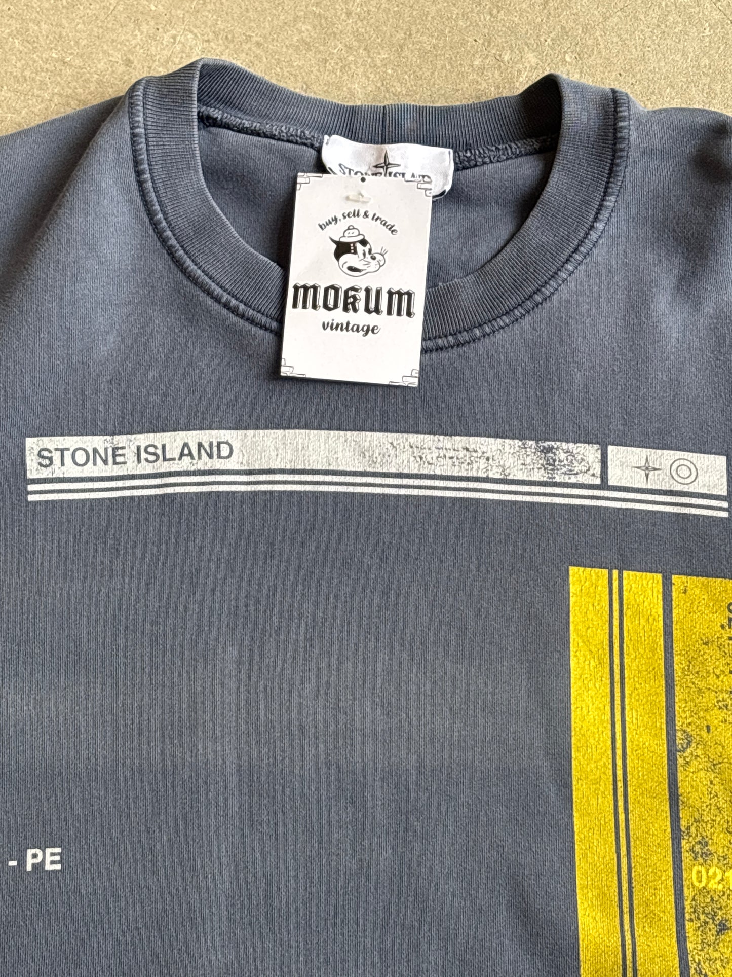 Stone Island Sugar Paper Print Crewneck Blue M