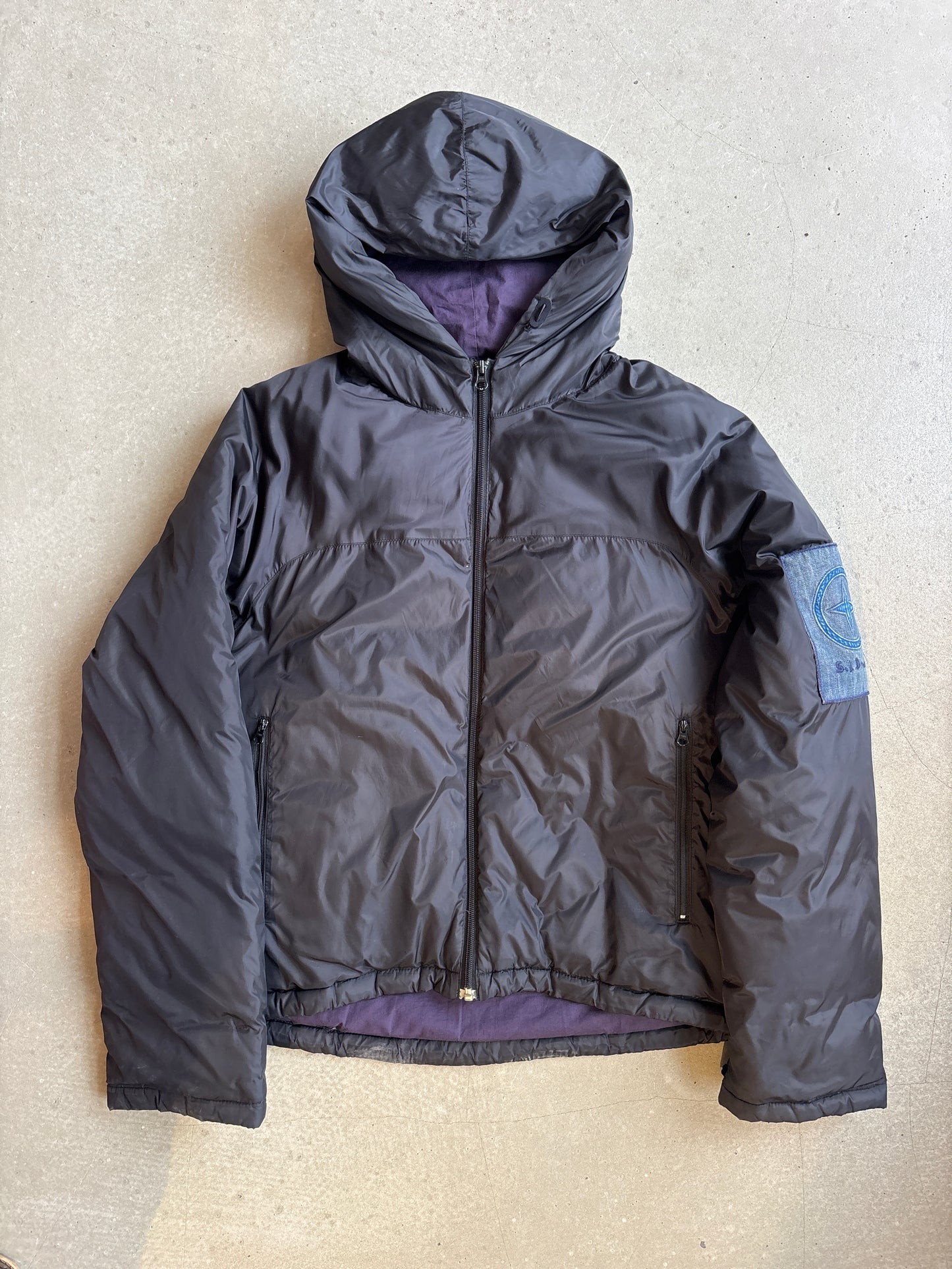 Stone Island Denims "Reversible" Down Puffer Jacket Black M