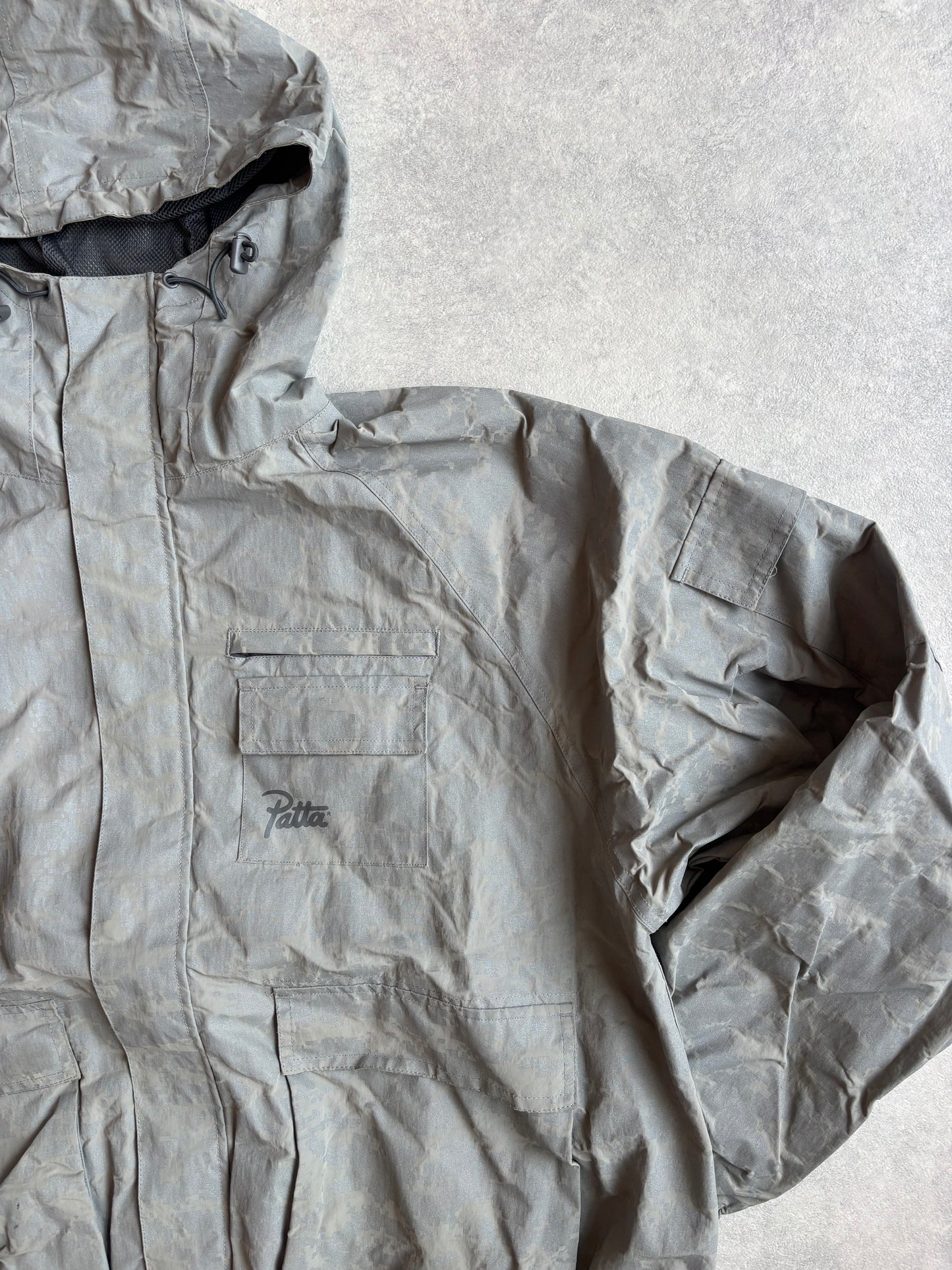 Patta Gray Refelctive Digi Camo Utility Jacket M