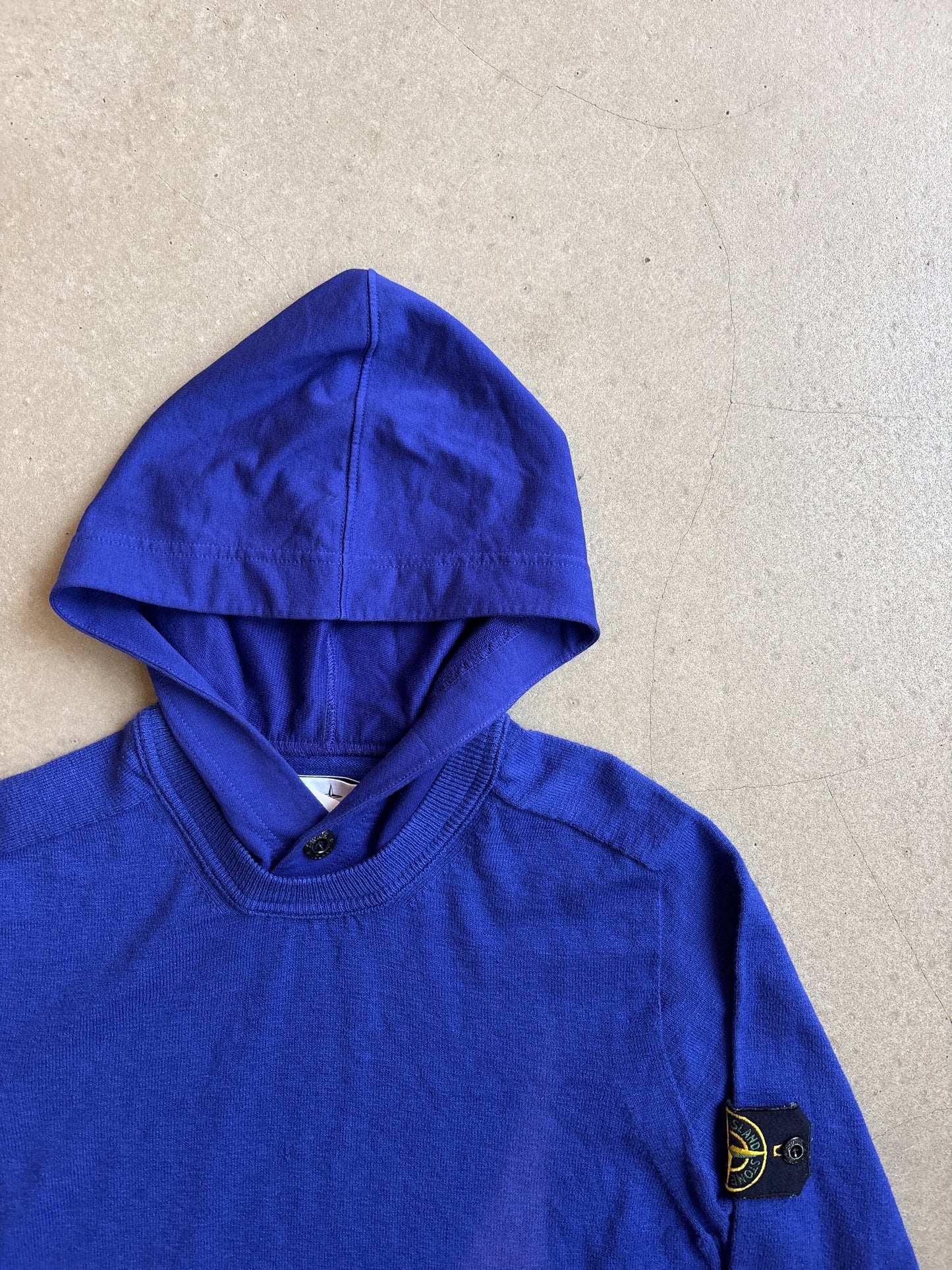 Stone Island Wool Knit Hoodie Blue M