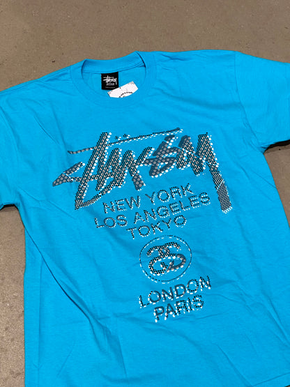 Stussy City Polka Dot Tee Blue M