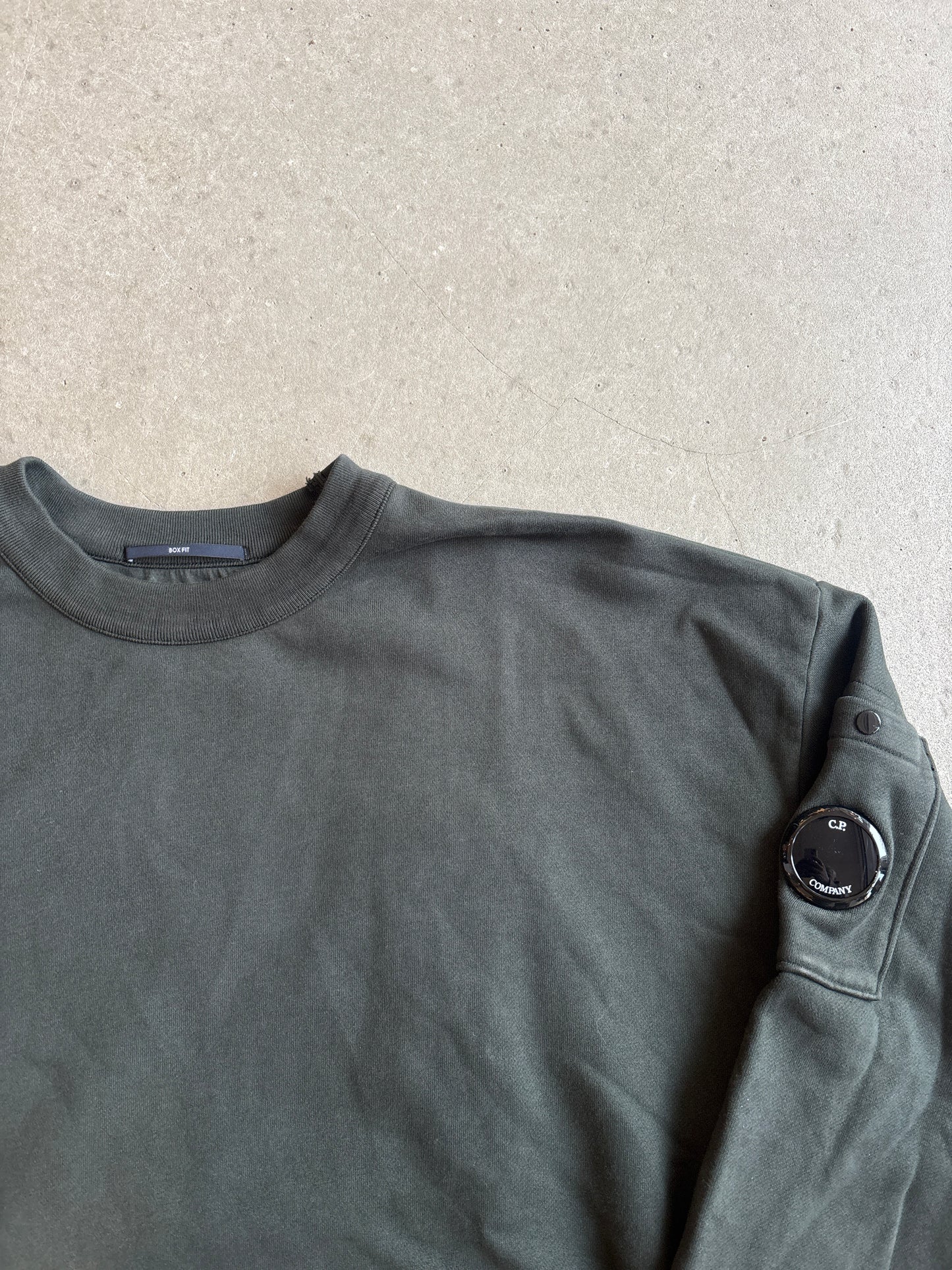 C.P. Company Crewneck Brushed Emerized Diagonal Fleece Green M