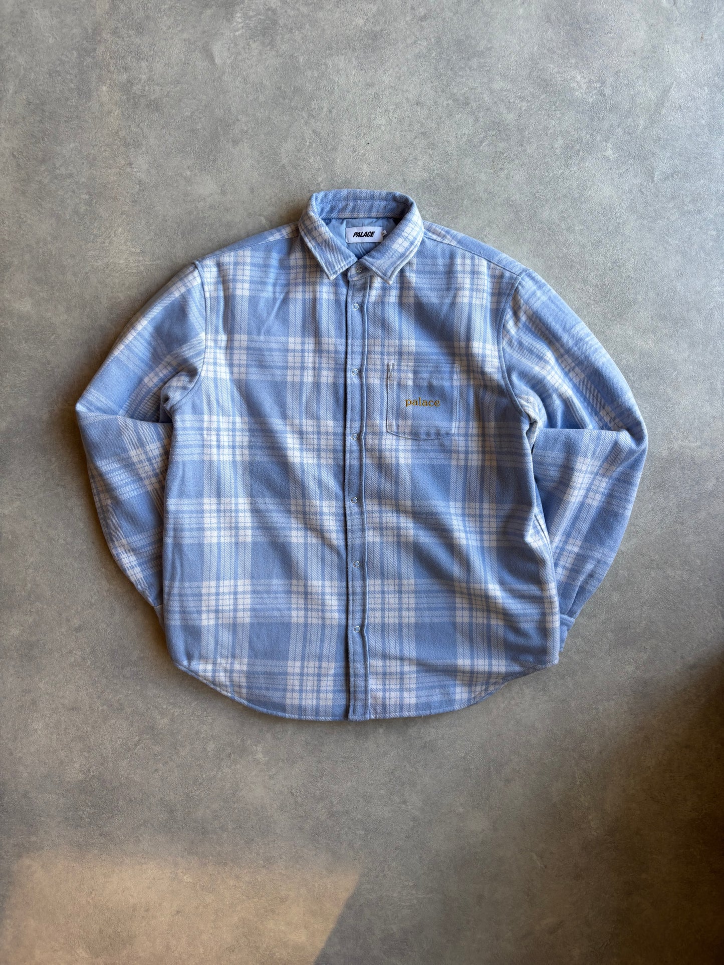 Palace Check Insulated Shirt Lichtblauw Maat XL