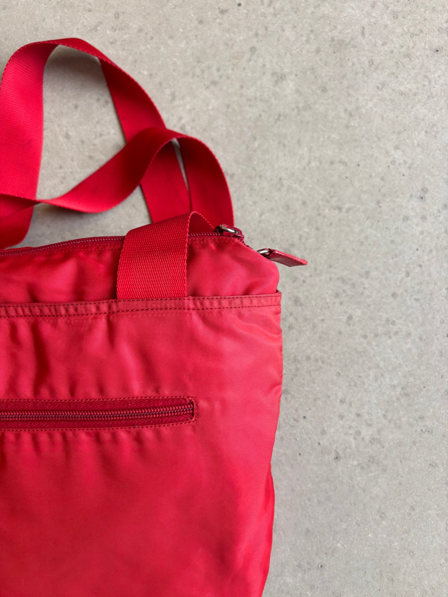 Prada Nylon Tote Bag Red