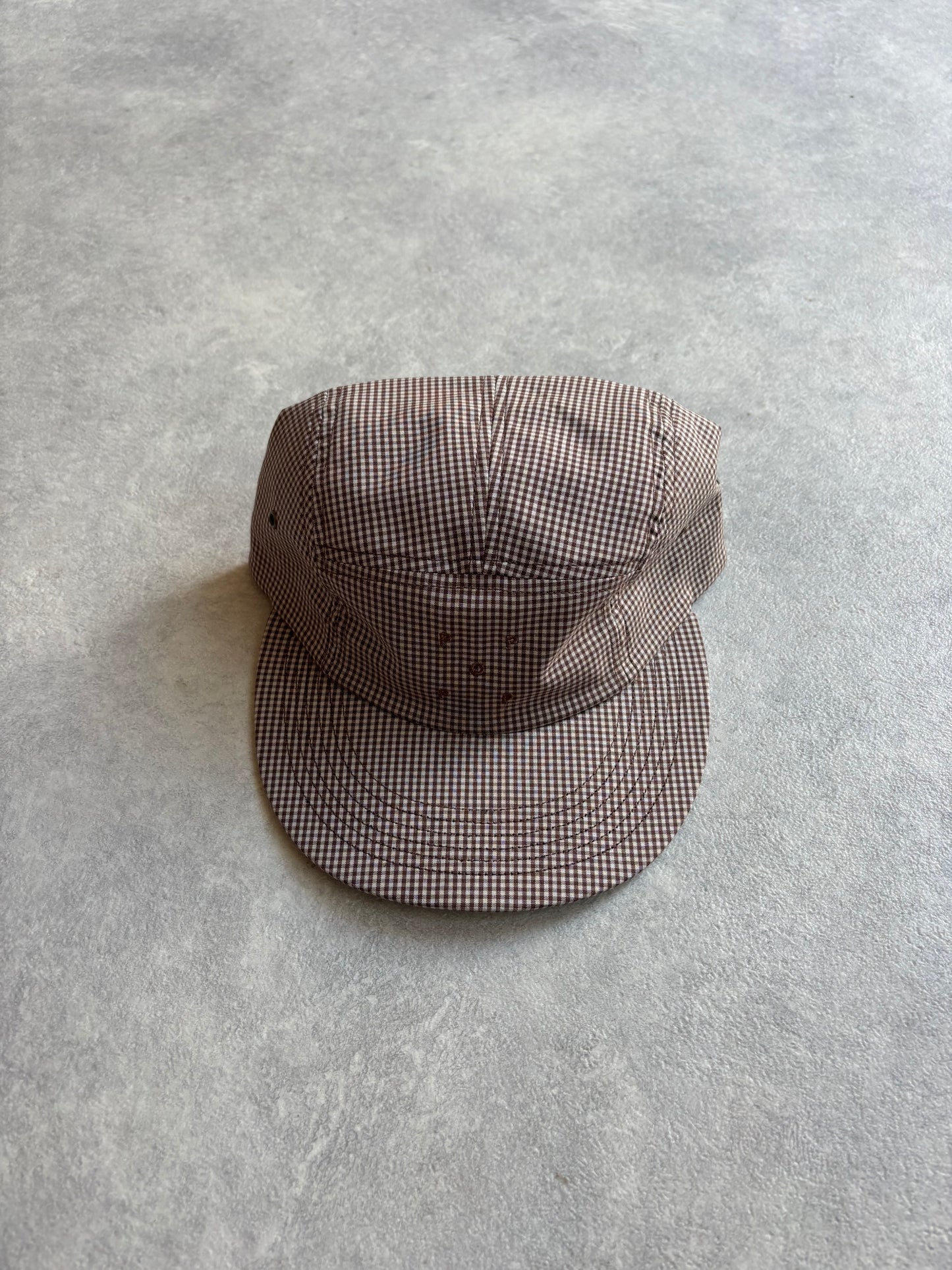 Pop Trading Company Cap Five Panel Checkered Brown