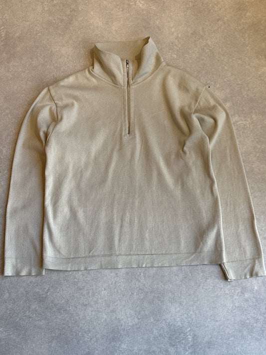 C.P Company 1/3 Zip up Beige Knitted Sweater
