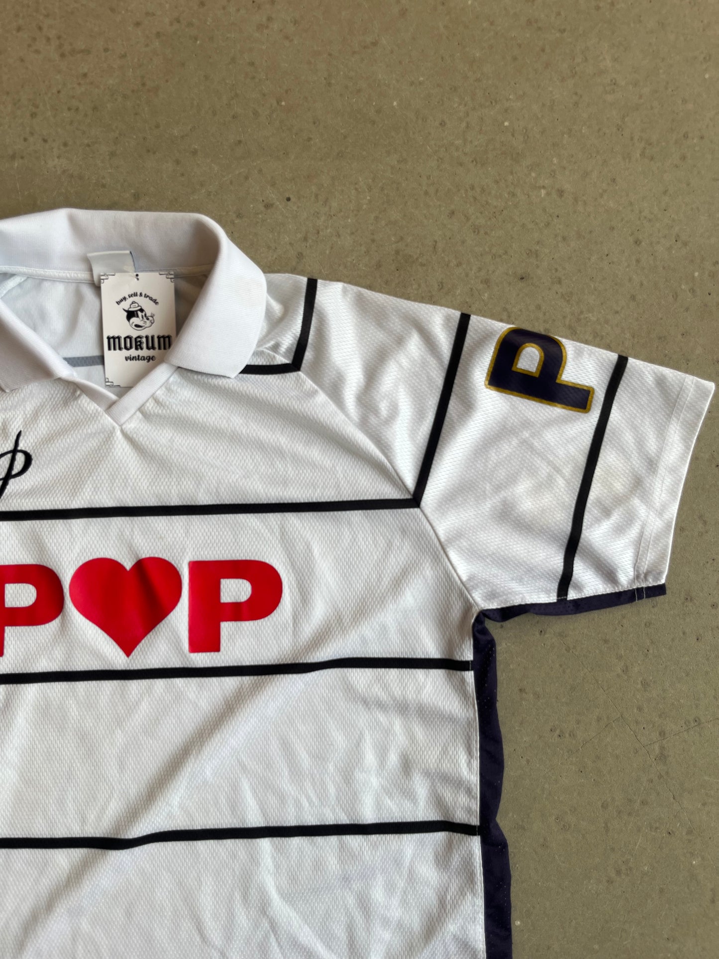 Pop Trading Company Heart Striped Polo White Large