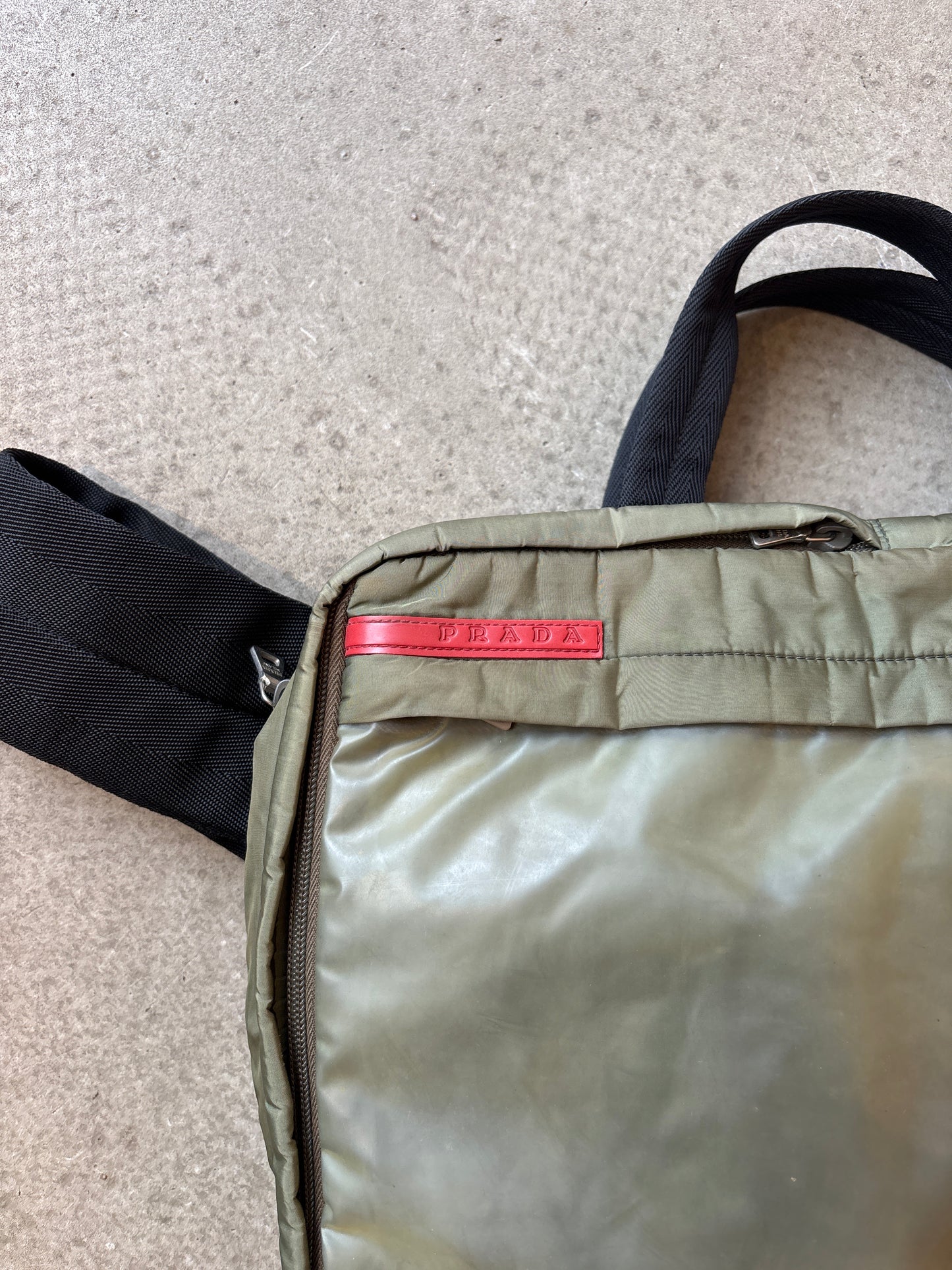 Vintage Prada Sport Transparent Messenger Bag Green